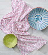 Kitchen Towel in Kestrel Pink Sequoia print - set of 2